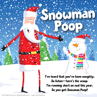 Snowman Poop Snowman Poop Gift Tag
