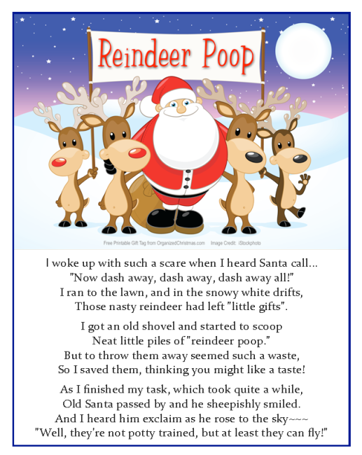 Reindeer Poop Gift Tag Reindeer Poop Gift Tag